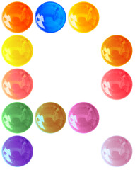 Lettre r, police d’écriture boutons bonbons, fond blanc 