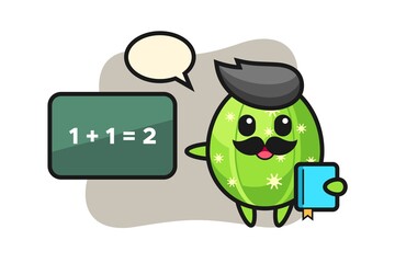 Illustration of cactus character as a teacher