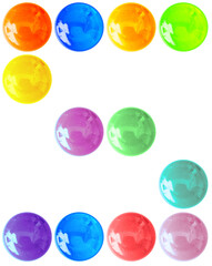 Lettre s, police d’écriture boutons bonbons, fond blanc 