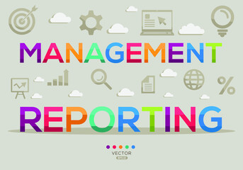 Creative (management reporting) Banner Word with Icon ,Vector illustration.