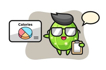 Illustration of cactus mascot as a dietitian