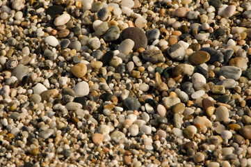Pebbles on a beach in Almería, Spain