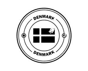 round blurred stamp of denmark