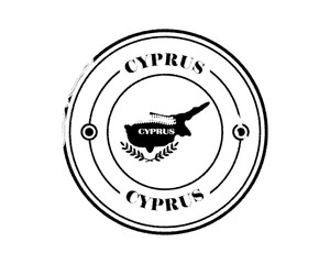 round blurry cyprus stamp