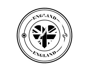 round blurry england stamp