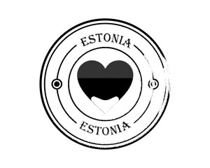 round blurry stamp of estonia