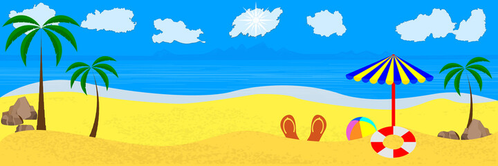 sand beach with palm trees