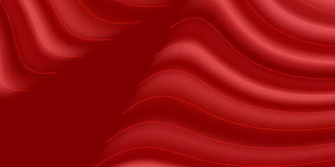 Vector abstract red wavy background. Curve flow motion. Red vector Template Abstract background with curves lines and shadow. For flyer, brochure, booklet and websites design 