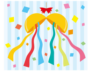 くす玉のベクターイラスト　　