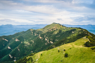 Mountain landscape with sky and clouds (Alta Garrotxa)