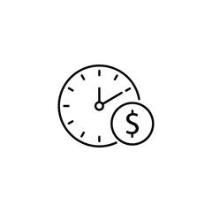 Business and finance management line icon in flat style. Time is money  Financial strategy business concept