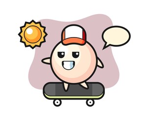 Pearl character cartoon ride a skateboard