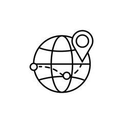 Global logistics icon line symbol.