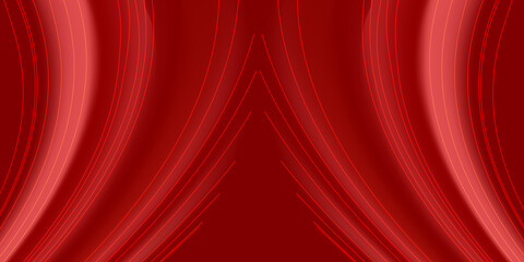 Vector realistic red velvet open curtains isolated background 