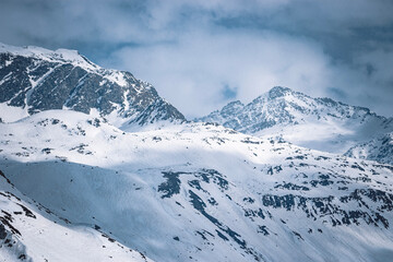 snow covered mountains