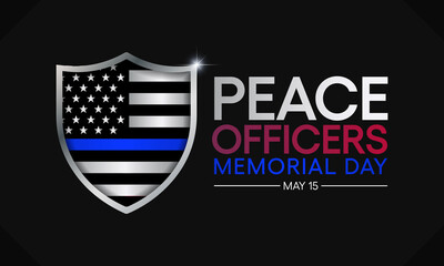 Peace Officers Memorial Day is celebrated on May 15 of each year in United states that pays tribute to the local, state, and federal officers who have died or disabled, in the line of duty. vector art