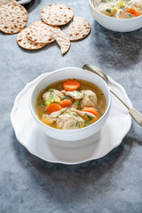 Chicken and matzo ball soup