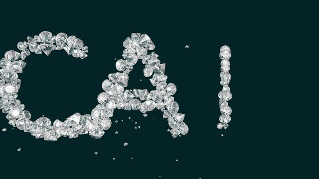 Diamond Syndicate. The word Syndica made from diamonds.

4k resolution and with transparency included so you can easily integrate it into your compositions. Perfect for dvd menus,website animations, m