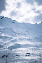 snow covered mountains