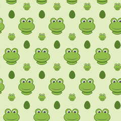 Fototapeta premium Green frog pattern in vector