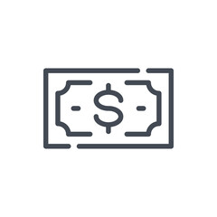 Money banknote line icon. Dollar and Payment vector outline sign.