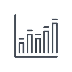 Statistics chart line icon. Analytics report diagram vector outline sign.