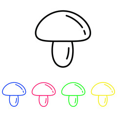 Mushroom icon flat style illustration