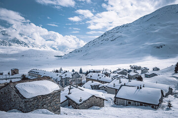 snow covered mountains