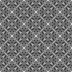 Geometric seamless pattern, ornament, abstract black and white background, fashion print, vector decorative texture.