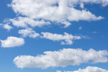 Blue sky with beautiful cumulus clouds