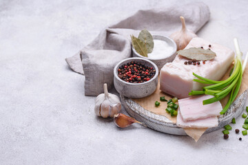 Salty pork lard with garlic