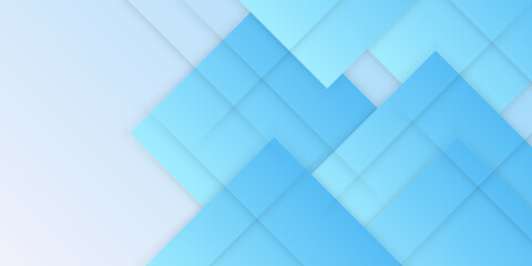 Fototapeta premium Abstract blue background with square shapes