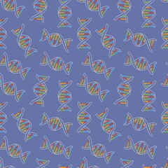 DNA seamless pattern. Vector stock design.