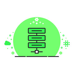 Vector illustration of high-tech technology coloured icon. Server icon.	