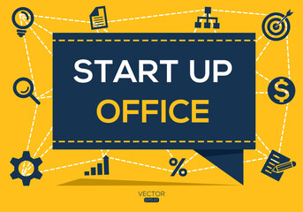 Creative (start up office) Banner Word with Icon ,Vector illustration.