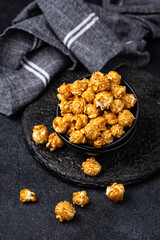 Salted caramel popcorn in bowl