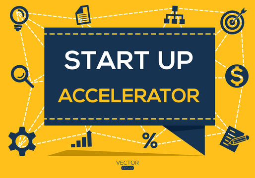 Creative (startup Accelerator) Banner Word With Icon ,Vector Illustration.