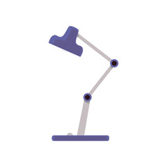 Icon of blue adjustable desk electric lamp a vector isolated illustration.
