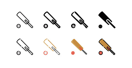 Cricket Icon Set (8 different style vector icon set)