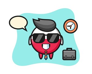 Cartoon mascot of poland flag badge as a businessman