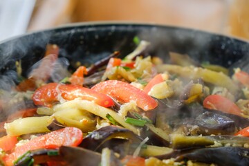 Salad food dinner traditional cuisine. cooking plate.