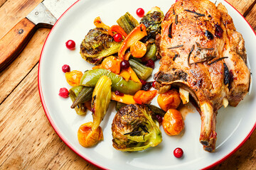Baked meat with vegetables