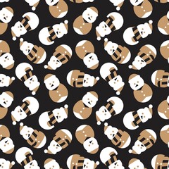 Brown Christmas Snowman seamless pattern design