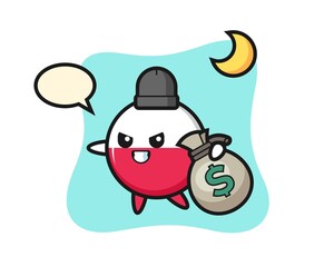 Illustration of poland flag badge cartoon is stolen the money