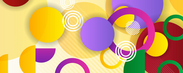 Obraz premium Abstract colorful geometric composition - multicolored circle background