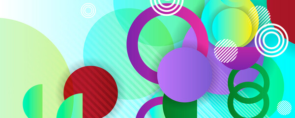 Abstract colorful geometric composition - multicolored circle background