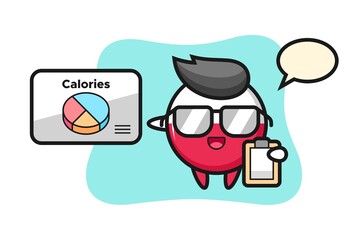Illustration of poland flag badge mascot as a dietitian