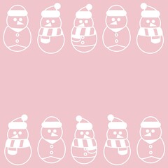 Pink Christmas Snowman seamless pattern design