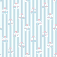 Pink Christmas Snowman seamless pattern design