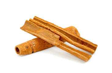 cinnamon sticks isolated on white background